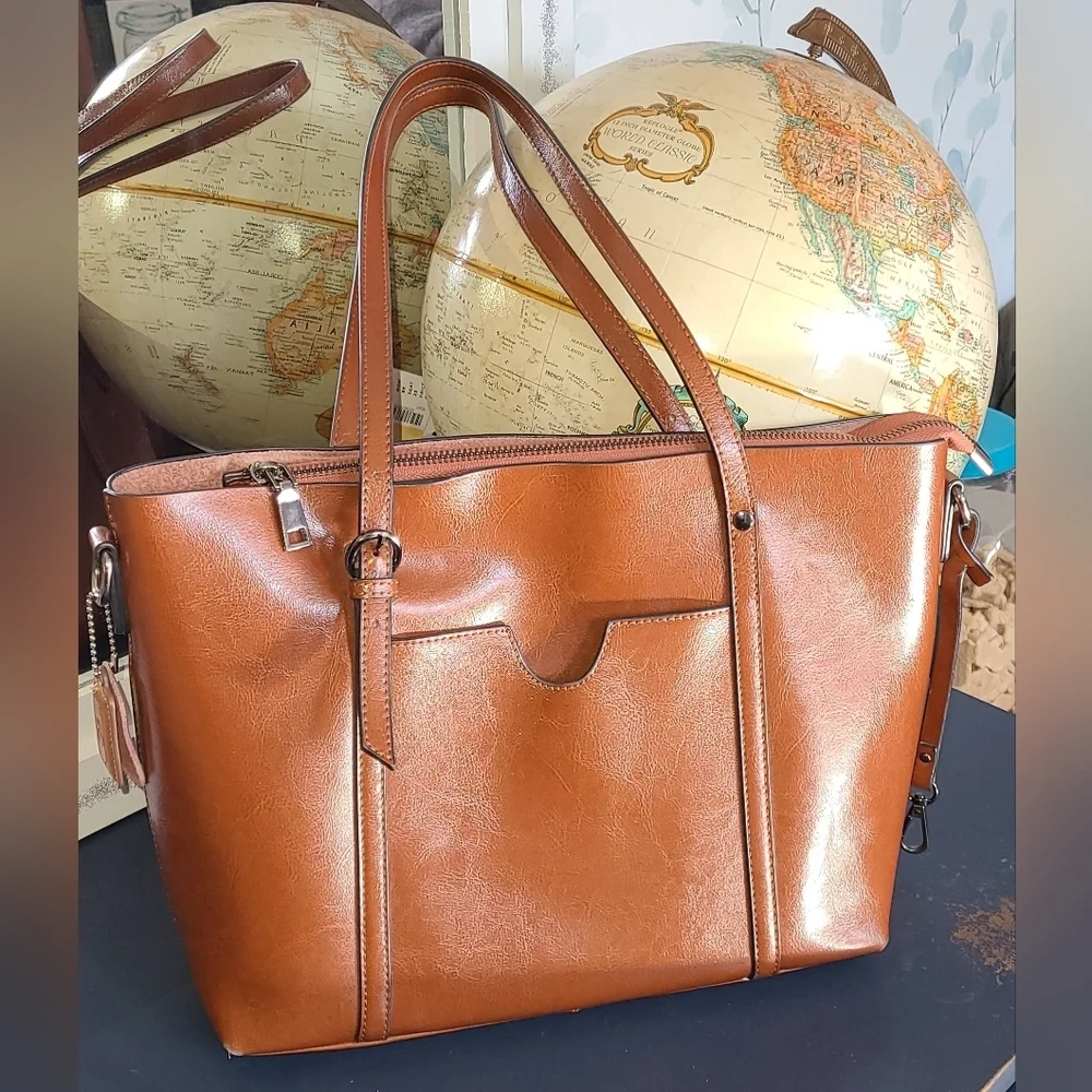 MDBM Provence leather satchel handbag with‎ Shoulder strap FRENCH